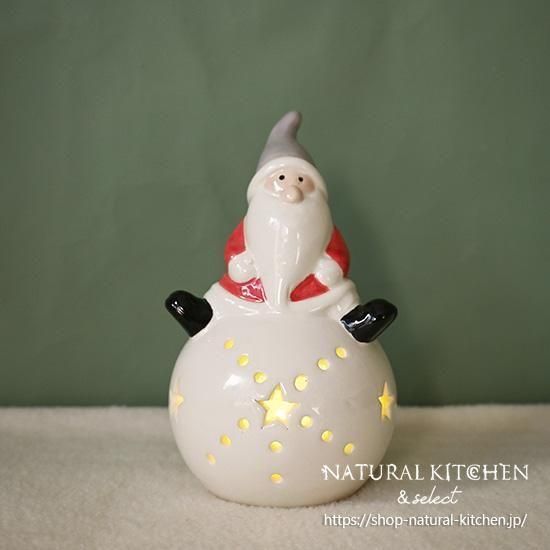 クリスマス商品は12/22まで】ライトオブジェオーナメントに乗るサンタ