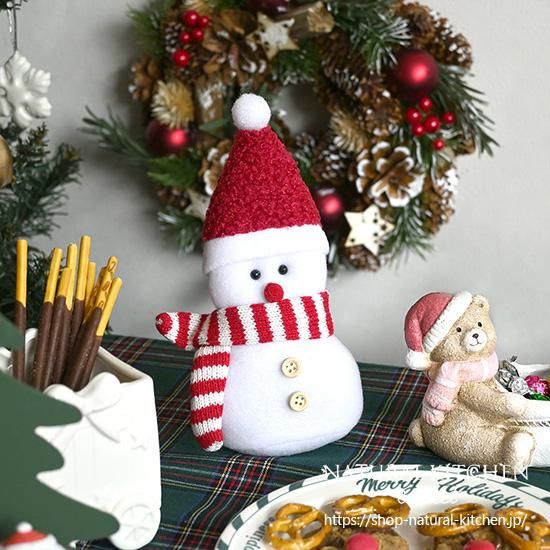 クリスマス☆ブーツからスノーマン♡ ファブリックオブジェスノーマン レッド - おしゃれな雑貨の通販は
