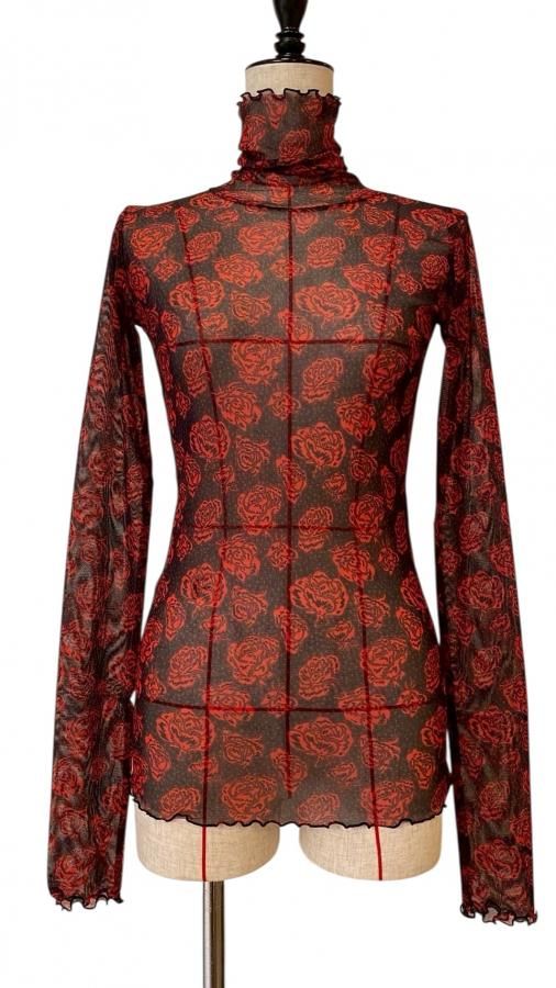 flower mesh high neck RED/size 2