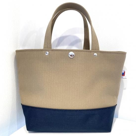 トートバッグS(薄茶×ネイビー)ueyama canvas - 鎌倉八座 トートバッグS(薄茶×ネイビー)ueyama canvas - 鎌倉八座