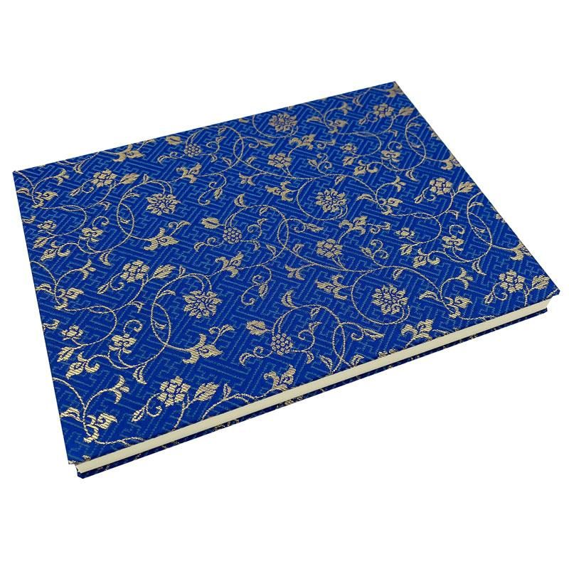 送料無料】見開き御朱印帳 紗綾形唐草（青） | 京都ちせんストア