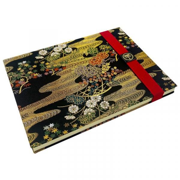 送料無料】見開き御朱印帳 雅（黒） | 京都ちせんストア