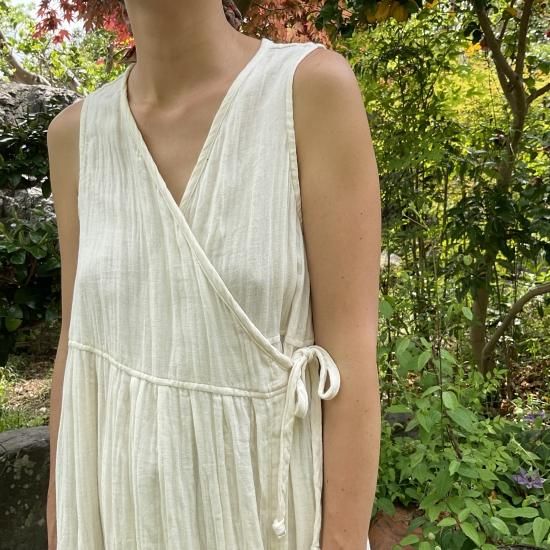 ノースリーブ カシュクールワンピース ナチュラル(トライバル ノースリーブ カシュクールワンピース ナチュラル(トライバル