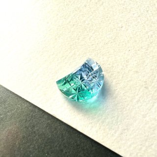 【甲州貴石切子×yuia glass】月切子　ブルー×グリーン【受注生産】