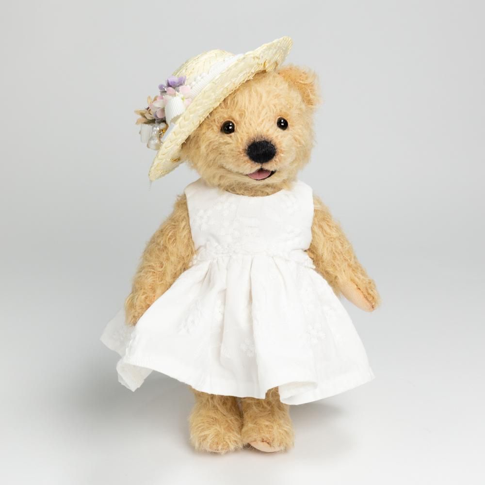 当社の ◇76Bear◇白いワンピースのオープンマウスベア lintupuu - ぬいぐるみ