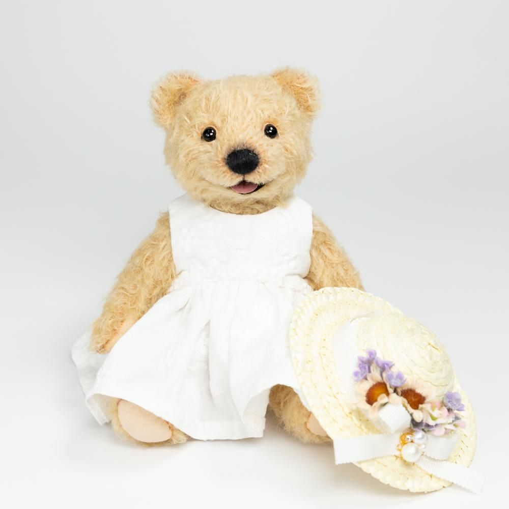 ◇76Bear◇白いワンピースのオープンマウスベア - lintupuu
