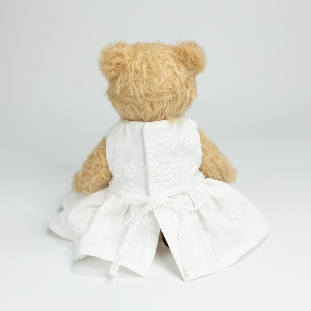 ◇76Bear◇白いワンピースのオープンマウスベア - lintupuu ◇76Bear◇白いワンピースのオープンマウスベア - lintupuu