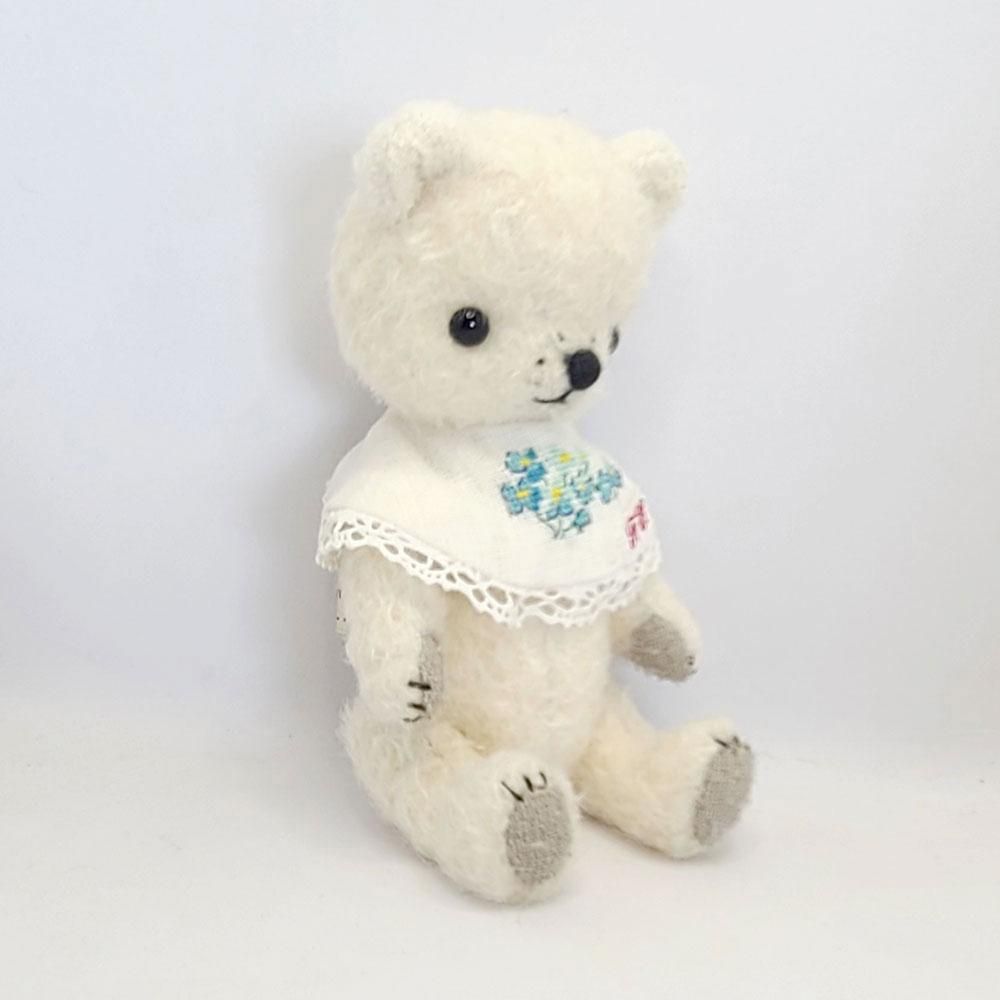 モヘアのテディベア ちびくまcocolilou ホワイトベア 楽天市場】mocoベア 身長12cm(4S) [名入れできます] 名前入り