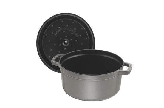 staub ストウブ ピコココットロンド20cmグレー 鋳物琺瑯鍋No.1の