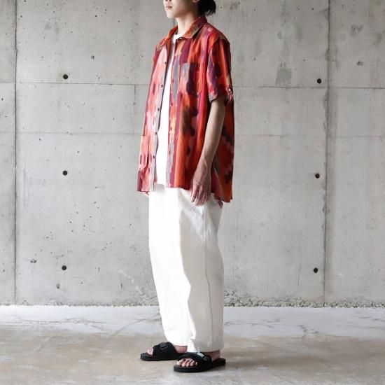 Engineered Garments(エンジニアードガーメンツ)/ CAMP SHIRT (COTTON IKAT) - RED/ORANGE
