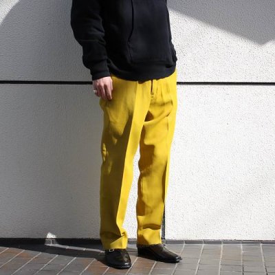 saby (サバイ)/ POLY WORK PANTS -Fully Dull Span Twill (SCR COATING) - MUSTARD