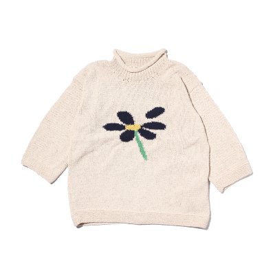 macmahon knitting mills×it’s inconspicuous presence (Niche. ニッチ) / Flower Roll Neck KNIT - NATURAL