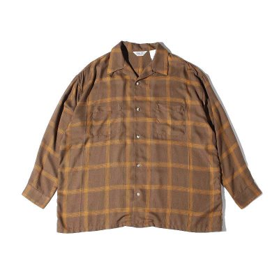 Niche. (ニッチ) + FIVE BROTHER / Rayon Square Shirts - BROWN CHECK