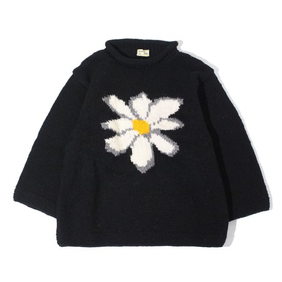 Macmahon Knitting Mills×it’s inconspicuous presence (Niche. ニッチ) / ALL ROLL KNIT (FLOWER) - BLACK