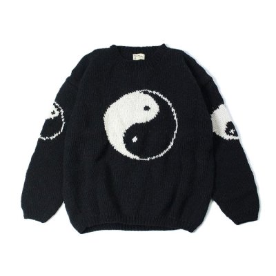 Macmahon Knitting Mills×it’s inconspicuous presence (Niche. ニッチ) / BIG YIN YAN CREW KNIT - BLACK