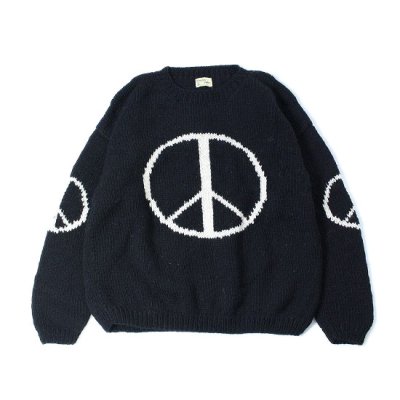 Macmahon Knitting Mills×it’s inconspicuous presence (Niche. ニッチ) / BIG PEACE CREW KNIT - BLACK