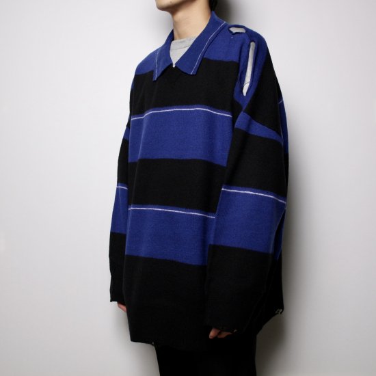 DAIRIKU (ダイリク)/ Lager Border Knit - BLUE&BLACK