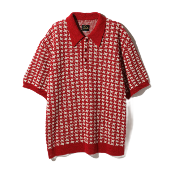 Needles (ニードルス)/ POLO SWEATER - HOUNDSTOOTH - RED