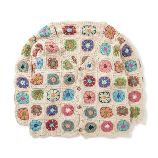 MacMahon Knitting Mills + Niche /. Crochet L/S Cardigan - BIG FLOWER - NATURAL