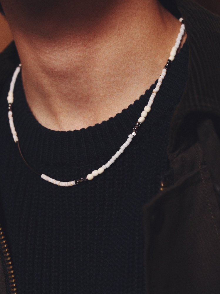 NOC (エヌオーシー) / GLASS BEADS NECKLAC - WHITE