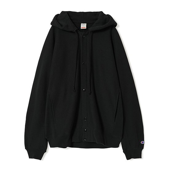 N.HOOLYWOOD & CHAMPION / SNAP HOODIE SWEATSHIRT - BLACK