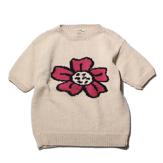 <img class='new_mark_img1' src='https://img.shop-pro.jp/img/new/icons13.gif' style='border:none;display:inline;margin:0px;padding:0px;width:auto;' />MacMahon Knitting Mills /  S/S CREW NECK  KNIT (POP FLOWER) -  RED
