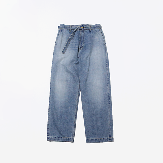 <img class='new_mark_img1' src='https://img.shop-pro.jp/img/new/icons13.gif' style='border:none;display:inline;margin:0px;padding:0px;width:auto;' />YOKO SAKAMOTO (衼 ) / DENIM WIDE TROUSERS - FADE INDIGO