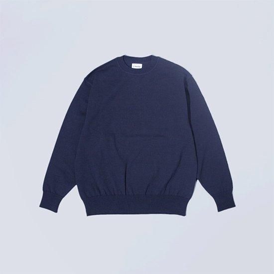 <img class='new_mark_img1' src='https://img.shop-pro.jp/img/new/icons13.gif' style='border:none;display:inline;margin:0px;padding:0px;width:auto;' />YONETOMIʥͥȥߡ / WAVE COTTON KNIT PULL OVER - NAVY