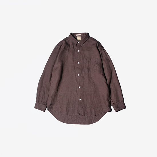 <img class='new_mark_img1' src='https://img.shop-pro.jp/img/new/icons13.gif' style='border:none;display:inline;margin:0px;padding:0px;width:auto;' />Sanca () / JAPAN LINEN MINI REG LS SHIRT - BROWN