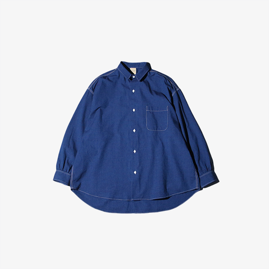 <img class='new_mark_img1' src='https://img.shop-pro.jp/img/new/icons13.gif' style='border:none;display:inline;margin:0px;padding:0px;width:auto;' />Sanca () / CHAMBRAY MINI REG OVER FIT SHIRT - BLUE