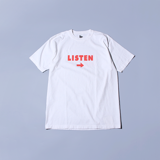 <img class='new_mark_img1' src='https://img.shop-pro.jp/img/new/icons13.gif' style='border:none;display:inline;margin:0px;padding:0px;width:auto;' />FUNG (ե) / PRINT Tee (LISTEN) - WHITE