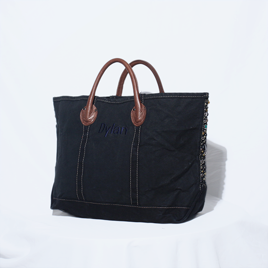 <img class='new_mark_img1' src='https://img.shop-pro.jp/img/new/icons13.gif' style='border:none;display:inline;margin:0px;padding:0px;width:auto;' />ITS CRUST CLOTH (åĥ饹ȥ) / Made in USA OVER DYE STUDS TOTE (L-S) - BLACK/BROWN HANDLE #1