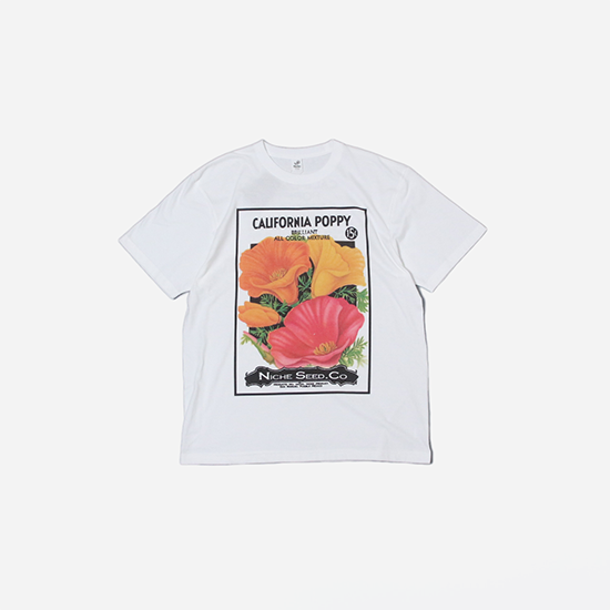 <img class='new_mark_img1' src='https://img.shop-pro.jp/img/new/icons13.gif' style='border:none;display:inline;margin:0px;padding:0px;width:auto;' />Niche(˥å) / Flower Seeds Tee - CALIFORNIA POPPY