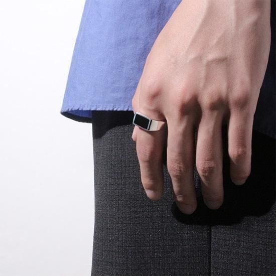 オニキス　リング　シルバー925 18号　おまけブレスレット付 リング MINI ONIX シルバー・オニキス / 12号 | TOUS