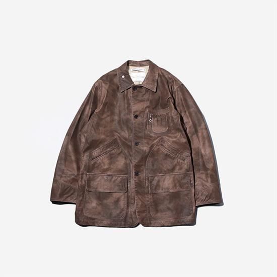 <img class='new_mark_img1' src='https://img.shop-pro.jp/img/new/icons13.gif' style='border:none;display:inline;margin:0px;padding:0px;width:auto;' />DAIRIKU (ꥯ) / Artificial Leather Hunting Jacket - BROWN