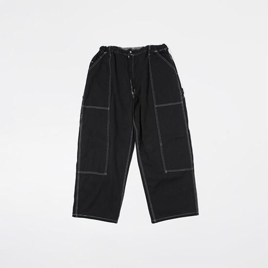 <img class='new_mark_img1' src='https://img.shop-pro.jp/img/new/icons13.gif' style='border:none;display:inline;margin:0px;padding:0px;width:auto;' />ODDMENTʥåɥȡ/ BIG PAINTER PANTS (OVER DYE) - BLACK