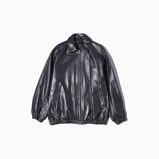 <img class='new_mark_img1' src='https://img.shop-pro.jp/img/new/icons13.gif' style='border:none;display:inline;margin:0px;padding:0px;width:auto;' />YOKO SAKAMOTO (衼 ) / LEATHER ZIP BLOUSON - BLACK