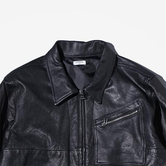 OLD PARK | ZIP UP LEATHER WORK JACKET - KNOCK OUT 247