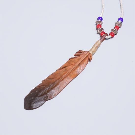 Leather Feather Necklace | ルースターキング - KNOCK OUT 247