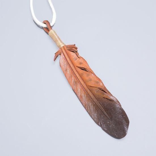 アクセサリー RoosterKing&Co Leather Feather Necklace RoosterKing&Co. / Leather Feather necklace (Natural)