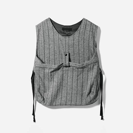 <img class='new_mark_img1' src='https://img.shop-pro.jp/img/new/icons13.gif' style='border:none;display:inline;margin:0px;padding:0px;width:auto;' />Engineered Garments(エンジニアードガーメンツ)/ NEWSBOY VEST - (WOOL STRIPED HB) - DARK GRAY