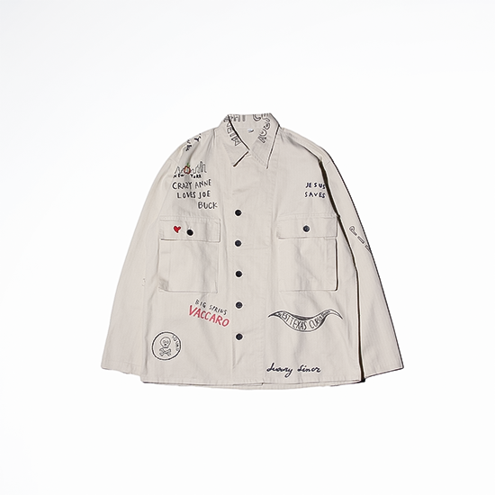 <img class='new_mark_img1' src='https://img.shop-pro.jp/img/new/icons13.gif' style='border:none;display:inline;margin:0px;padding:0px;width:auto;' />THRIFTY LOOK  / MEMORIAL M-43 HBT JACKET - NATURAL
