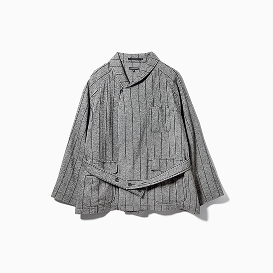 <img class='new_mark_img1' src='https://img.shop-pro.jp/img/new/icons13.gif' style='border:none;display:inline;margin:0px;padding:0px;width:auto;' />Engineered Garmentsʥ󥸥˥ ) / SMOKING JACKET (WOOL STRIPED HB) - DARK GRAY