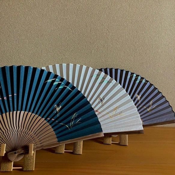 絹張切抜扇 鹿 男性用 - 奈良団扇 池田含香堂