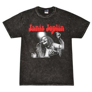 Janis Joplin Peace T-Shirt / Black Mineral Wash (Limited)
