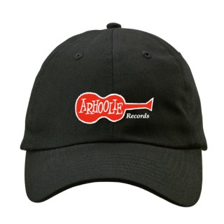 Arhoolie Records Red label logo Washed Baseball Cap (Black)