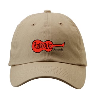 Arhoolie Records Red label logo Washed Baseball Cap (Kahki)