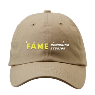Fame Studio logo Washed Baseball Cap (Kahki)