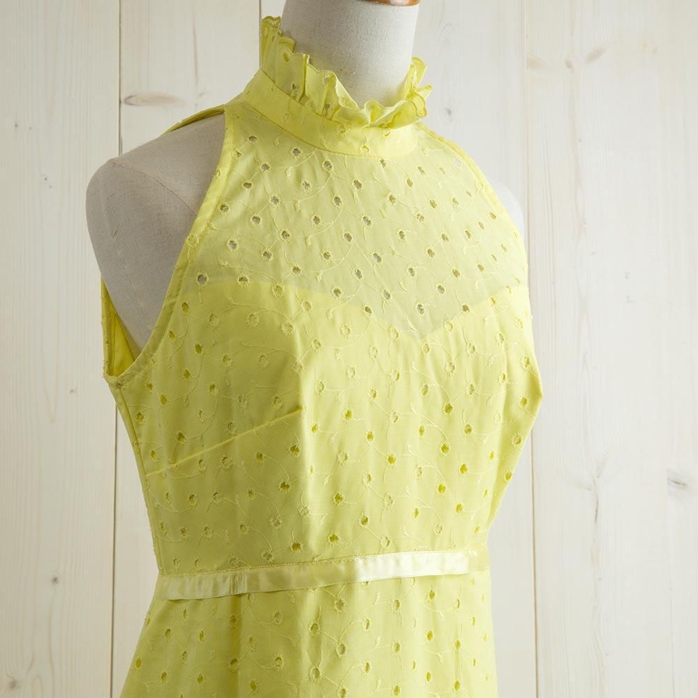 Lace Dress Vintage 60's ノースリーブハイネックワンピース
