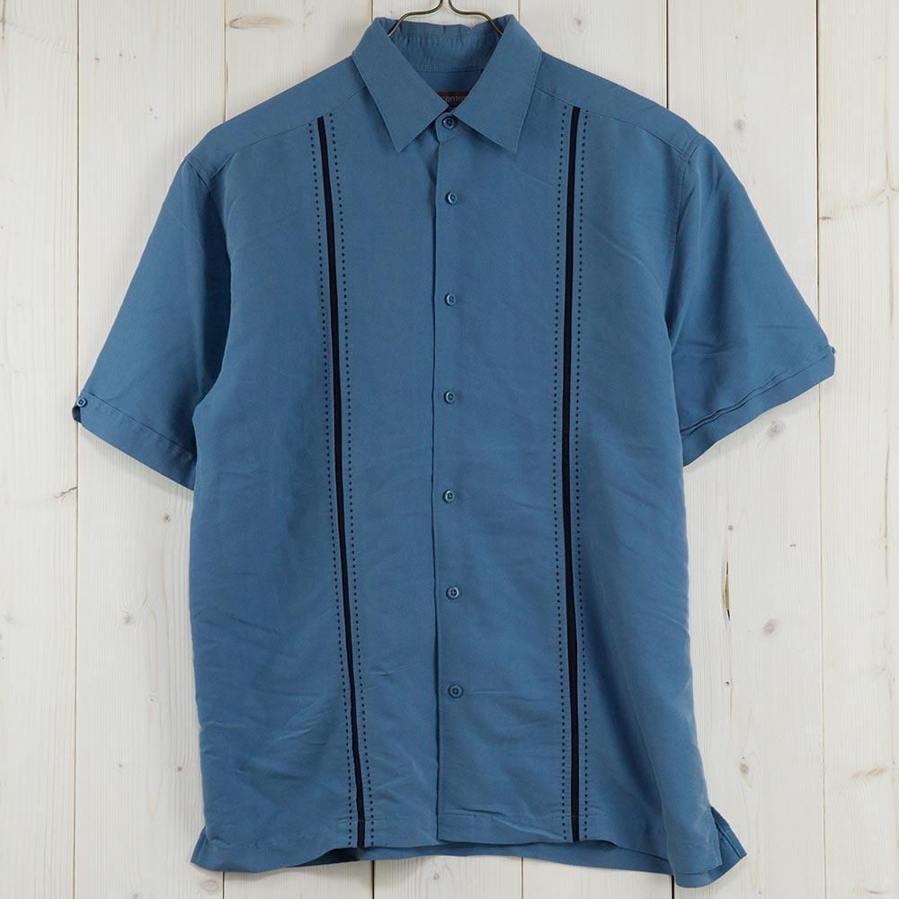 Centro 50 S風ボックスカット半袖シャツ ブルー 古着のネット通販サイト 古着屋グレープフルーツムーン Grapefruitmoon Onlineshop ヴィンテージアイテム レトロファッション